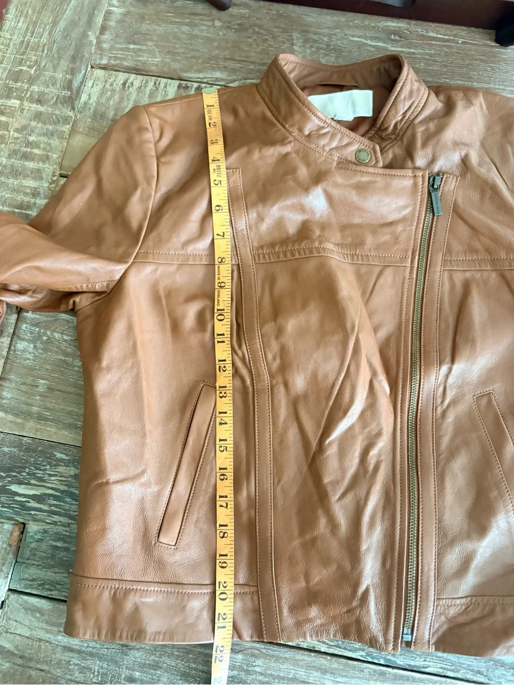 MICHAEL Michael Kors Lamb Leather Moto Jacket Brown XL